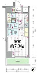 スカイコートパレス門前仲町 1Kの間取図画像