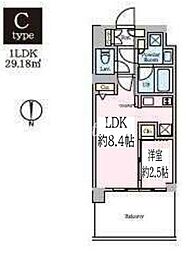 クレストコート東陽町 1LDKの間取図画像