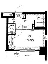 メインステージ門前仲町 1Kの間取図画像