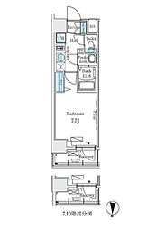 ディームス東陽町2 1Kの間取図画像