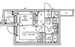 セジョリ東陽町2 1DKの間取図画像