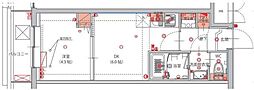 ハーモニーレジデンス東京南砂パークサイド 1DKの間取図画像