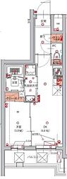 ハーモニーレジデンス東京南砂パークサイド 1DKの間取図画像
