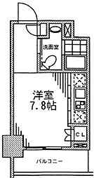 カスタリア門前仲町2 ワンルームの間取図画像