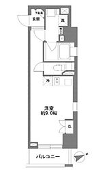 コスモグラシア清澄白河 ワンルームの間取図画像