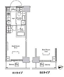 プラウドフラット門前仲町5 1Kの間取図画像