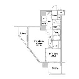 コンフォリア南砂町 1LDKの間取図画像