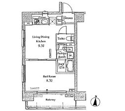 パークアクシス東陽町 1LDKの間取図画像