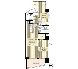 BONHEUR門前仲町 1SLDKの間取図画像