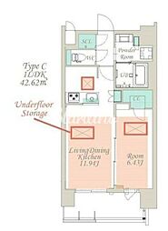 スプレンディッド江東住吉 1LDKの間取図画像