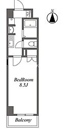Uresidence東陽町 1Kの間取図画像