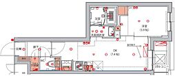 ハーモニーレジデンス東京南砂パークサイド 1DKの間取図画像
