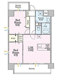 サクラレジデンス 2LDKの間取図画像