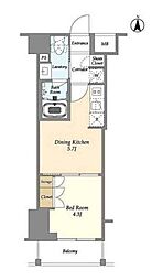 AZURETERRACE東陽町 1DKの間取図画像