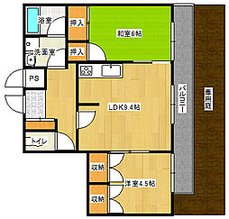 ライオンズマンション楠木 2LDKの間取図画像