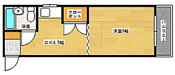 東雲コーポ 1DKの間取図画像