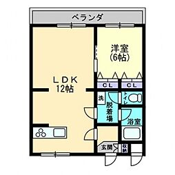 ヨシミマンション 1LDKの間取図画像