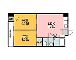 下井田マンション 2LDKの間取図画像