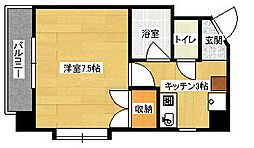 アーバンタナベ3 1Kの間取図画像
