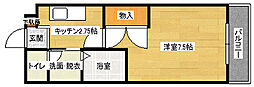 カーサ大塚2nd 1Kの間取図画像