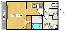 LEDOME西霞町 ワンルームの間取図画像