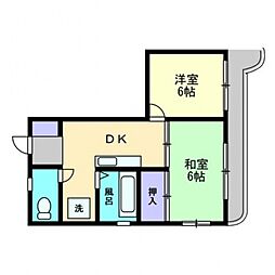 ヴィラ二葉の里 2DKの間取図画像