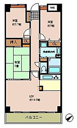 シーブリーズ東原壱番館 3LDKの間取図画像