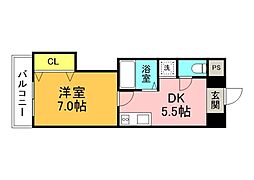 ラフィーネ・パレ 1DKの間取図画像