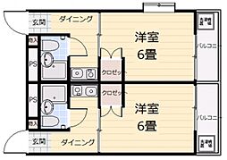 EFT-牛田新町 1Kの間取図画像
