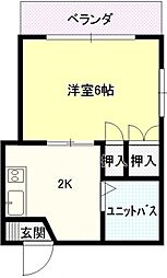 ジョイフル住吉 1Kの間取図画像