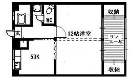 木谷ビル 1SDKの間取図画像