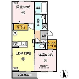 Contento 2LDKの間取図画像