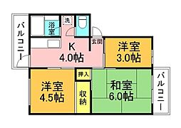 住田マンション 3Kの間取図画像