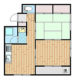 細川ビル 2DKの間取図画像