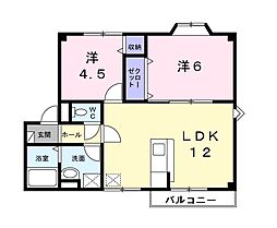 ひまわりA 2LDKの間取図画像