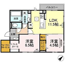 カーサヒサカ 2LDKの間取図画像