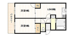 サウスバード 2LDKの間取図画像