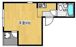 広島電鉄2系統 小網町駅 徒歩4分の賃貸マンション 4階ワンルームの間取り