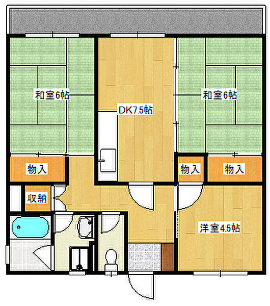 広島県広島市西区古江東町(賃貸マンション3DK・3階・63.08㎡)の写真 その2