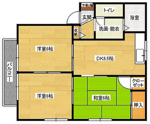 広島県広島市安佐南区緑井７丁目(賃貸アパート3DK・1階・54.69㎡)の写真 その2