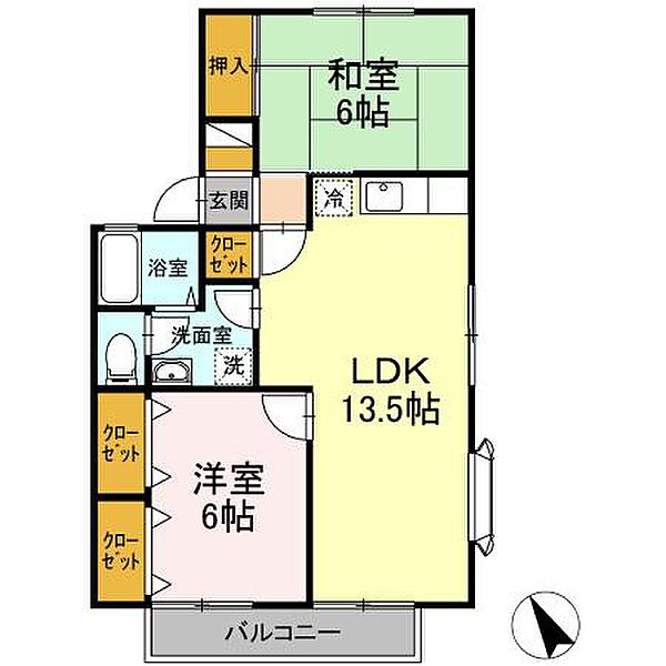 広島県広島市安佐南区川内４丁目(賃貸アパート2LDK・2階・57.93㎡)の写真 その2