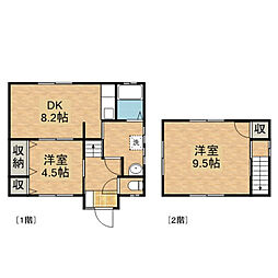 JR山陽本線 海田市駅 徒歩13分の賃貸一戸建て 1階2DKの間取り