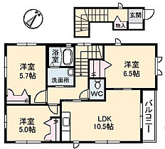 広島県広島市安芸区瀬野西２丁目（賃貸アパート3LDK・2階・68.99㎡） その2