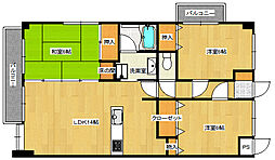 広島電鉄宮島線 修大協創中高前駅 徒歩3分の賃貸マンション 3階3LDKの間取り