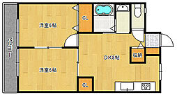 第3広田ビル 2DKの間取図画像