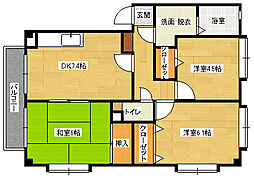 JR芸備線 矢賀駅 徒歩16分の賃貸アパート 2階3DKの間取り