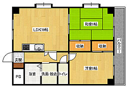 広島高速交通アストラムライン 西原駅 徒歩7分の賃貸マンション 5階2LDKの間取り