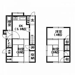 JR可部線 安芸長束駅 徒歩7分の賃貸テラスハウス 1階3DKの間取り