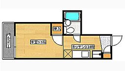 広島電鉄5系統 南区役所前駅 徒歩5分の賃貸マンション 6階1Kの間取り