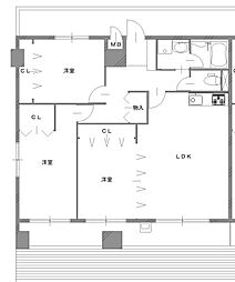 広島電鉄2系統 本川町駅 徒歩4分の賃貸マンション 8階3LDKの間取り